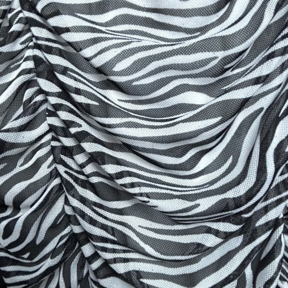 Zebra Print Ruched Dress - Picture 3 of 5